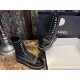 Chanel Martin Boots: The Patent Leather Toe Instantly Adds Refinement to the Overall Look. 