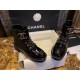 Chanel  Glossy Crinkled Calfskin Diamond-Patterned Martin Boots: Featuring Classic Leather with Chain Logo, Exquisitely Embroidered Toes, and a Combination of Diamond Patterns and Glossy Crinkled Calfskin