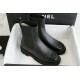 Chanel 22c Chunky Sole Chelsea Boots with Leather and Patent Leather Panels: Featuring Durable Suede Foam Soles