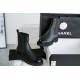 Chanel 22c Chunky Sole Chelsea Boots with Leather and Patent Leather Panels: Featuring Durable Suede Foam Soles