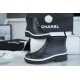 Chanel 23a Black Double C Short Rain Boots: Crafted with Integrated Rubber Technology, Imported Rubber Ensures Softness and Quick Recovery, Logo Cutting is Precise, 3.5cm Heel Height Provides Comfort