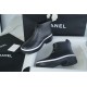 Chanel 23a Black Double C Short Rain Boots: Crafted with Integrated Rubber Technology, Imported Rubber Ensures Softness and Quick Recovery, Logo Cutting is Precise, 3.5cm Heel Height Provides Comfort