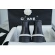 Chanel 23a Black Double C Short Rain Boots: Crafted with Integrated Rubber Technology, Imported Rubber Ensures Softness and Quick Recovery, Logo Cutting is Precise, 3.5cm Heel Height Provides Comfort