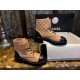 Chanel Apricot Sheepskin Diamond-Patterned Martin Boots