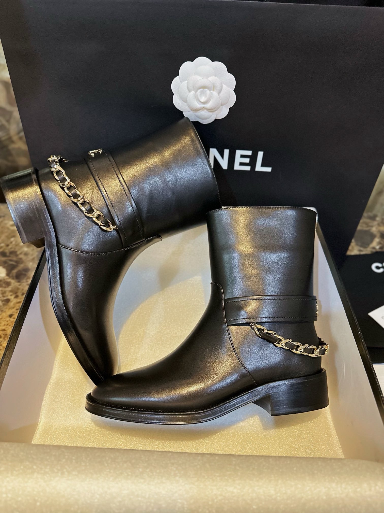 Chanel  Original Chain Knight Short Boots