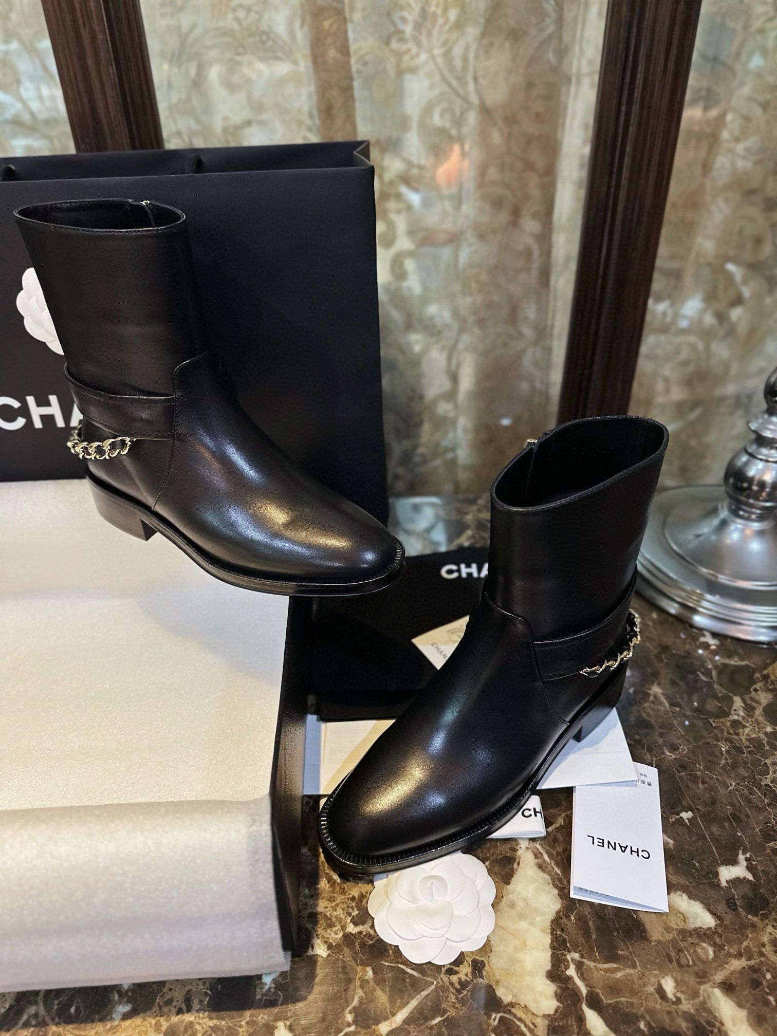 Chanel  Original Chain Knight Short Boots