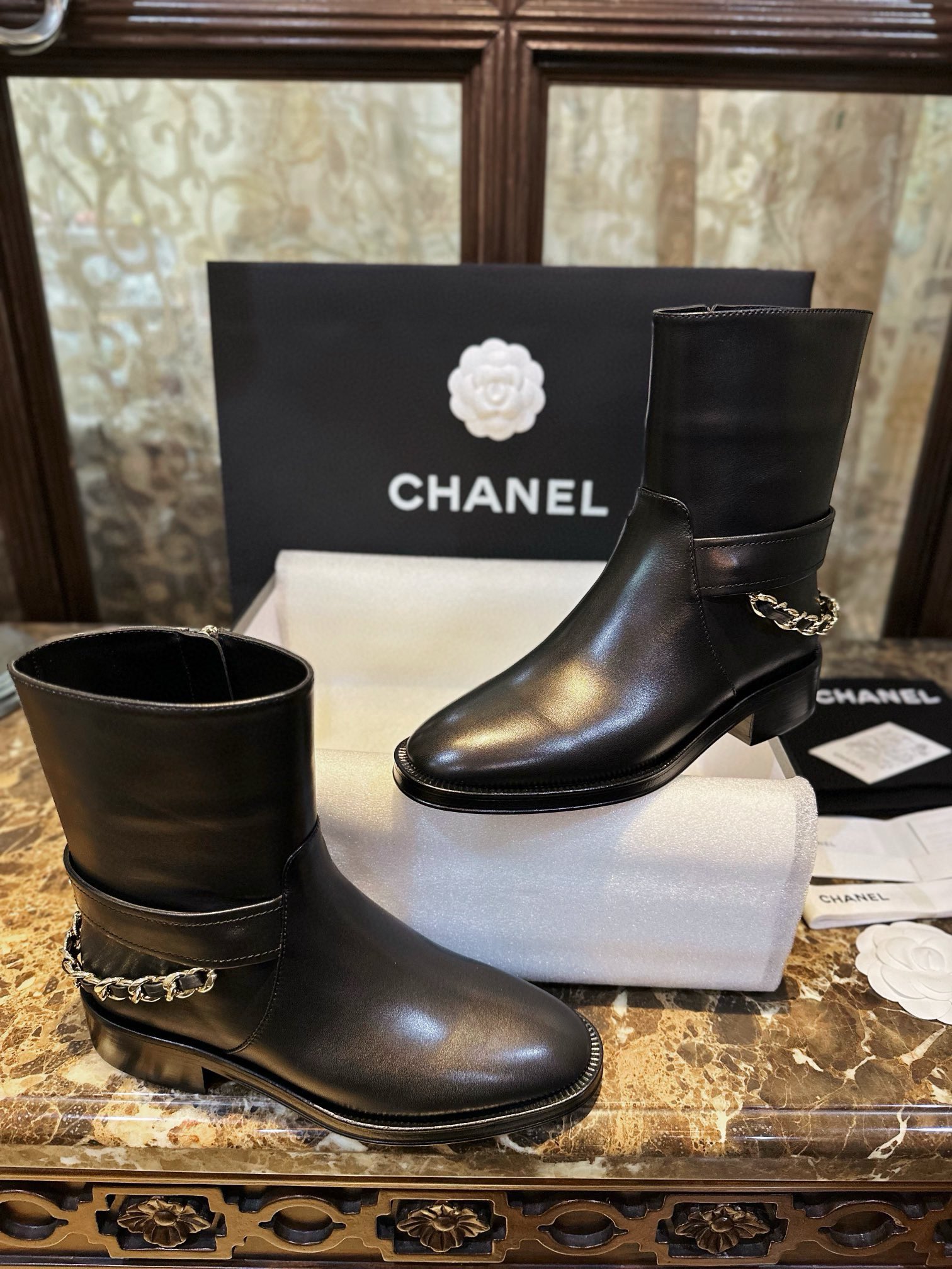 Chanel  Original Chain Knight Short Boots