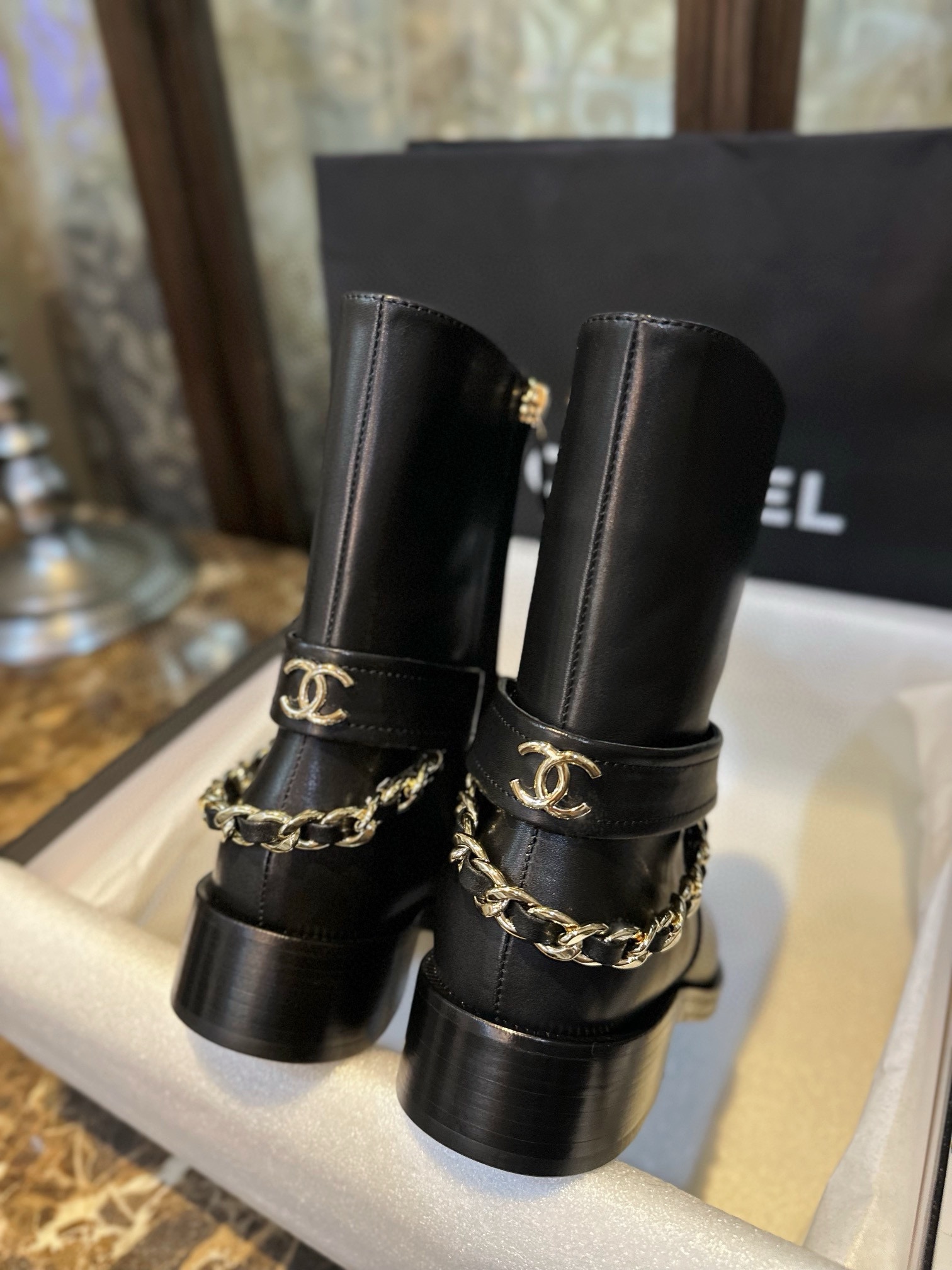 Chanel  Original Chain Knight Short Boots