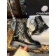 Chanel 23a Chain Martin Boots: Featuring a classic diamond-pattern design, glossy cowhide leather combined with genuine leather rubber six-layer composite sole