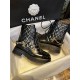 Chanel 23a Chain Martin Boots: Featuring a classic diamond-pattern design, glossy cowhide leather combined with genuine leather rubber six-layer composite sole