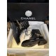 Chanel 23a Chain Martin Boots: Featuring a classic diamond-pattern design, glossy cowhide leather combined with genuine leather rubber six-layer composite sole