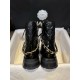 Chanel 23a Chain Martin Boots: Featuring a classic diamond-pattern design, glossy cowhide leather combined with genuine leather rubber six-layer composite sole