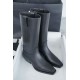 Chanel  23s Square-Toe Knight Boots: Crafted from imported cowhide with fine pores