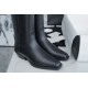 Chanel  23s Square-Toe Knight Boots: Crafted from imported cowhide with fine pores