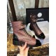 Chanel  23a Burgundy Sheepskin Letter Moto Boots