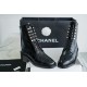 Chanel  23b Wrinkled Patent Leather Lace-Up Boots