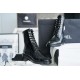 Chanel  23b Wrinkled Patent Leather Lace-Up Boots