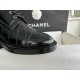 Chanel  23b Wrinkled Patent Leather Lace-Up Boots