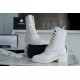 Chanel  23b White Lace-Up Boots