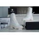 Chanel  23b White Lace-Up Boots