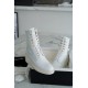 Chanel  23b White Lace-Up Boots