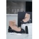 Chanel  Apricot Sheepskin Diamond Martin Boot