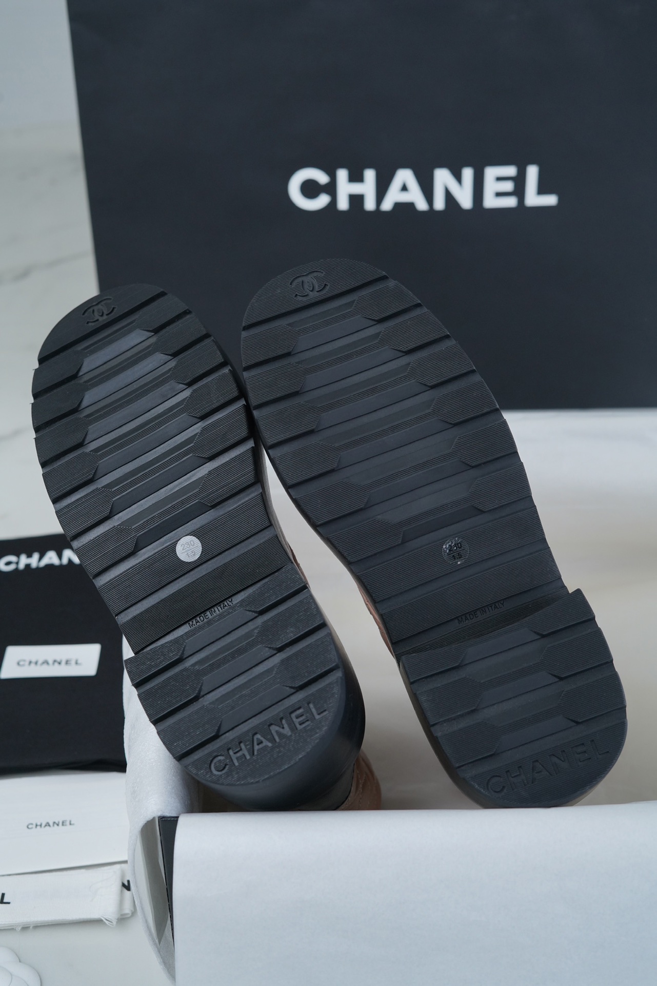 Chanel  Apricot Sheepskin Diamond Martin Boot