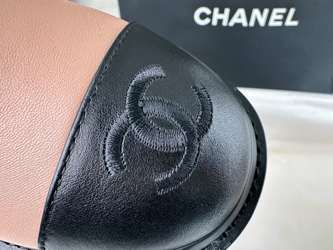 Chanel  Apricot Sheepskin Diamond Martin Boot