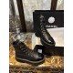 Chanel  23b Black Chunky Sole Martin Boots