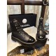 Chanel  23b Black Chunky Sole Martin Boots