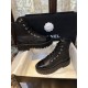 Chanel  23b Black Chunky Sole Martin Boots