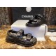 Chanel Black Sheepskin Beach Sandals