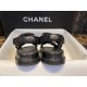 Chanel Black Sheepskin Beach Sandals