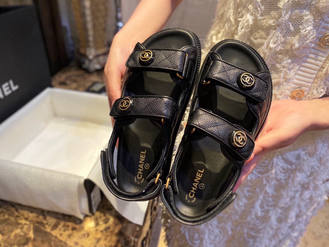 Chanel  Cowhide Dripping Glue Beach Sandals