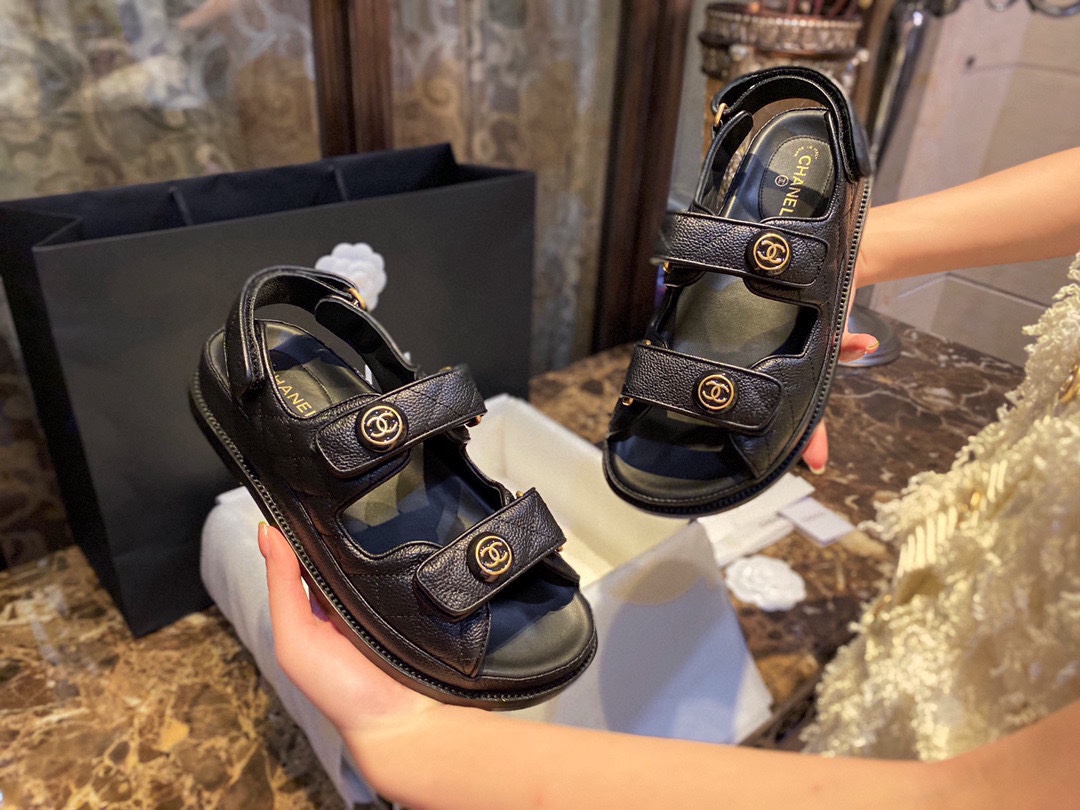 Chanel  Cowhide Dripping Glue Beach Sandals