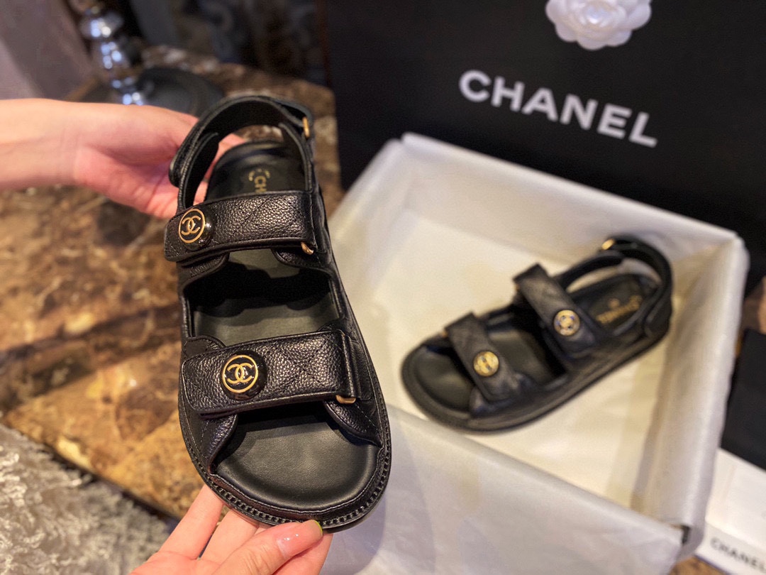 Chanel  Cowhide Dripping Glue Beach Sandals