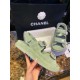 Chanel Green Suede Gold Coin Beach Sandals