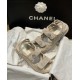 Chanel Beige Gold Coin Magic Tape Sandals