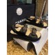 Chanel  Black Horsehair Magic Tape Sandals with Cozy Sheepskin Lining