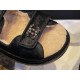 Chanel  Black Horsehair Magic Tape Sandals with Cozy Sheepskin Lining