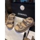 Chanel  Brown Horsehair Magic Tape Sandals - Cozy and Cute with Fluffy Texture