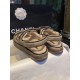 Chanel  Brown Horsehair Magic Tape Sandals - Cozy and Cute with Fluffy Texture