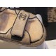 Chanel  Brown Horsehair Magic Tape Sandals - Cozy and Cute with Fluffy Texture