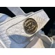 Chanel  White Embossed Gold Coin Beach Sandals - Imported Cowhide with Intricate Pattern, Soft Sheepskin Lining, Vintage Customized Gold Coin Buckle