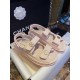 Chanel  Pink Gold Coin Beach Sandals - Imported Embossed Calfskin with Leather Sole, Exquisite Baroque Gold Coin Buckle