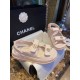 Chanel  Pink Gold Coin Beach Sandals - Imported Embossed Calfskin with Leather Sole, Exquisite Baroque Gold Coin Buckle