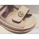 Chanel  Pink Gold Coin Beach Sandals - Imported Embossed Calfskin with Leather Sole, Exquisite Baroque Gold Coin Buckle