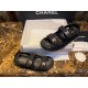 Chanel Classic Beach Sandals with Fabric Upper and Rhinestone Buckle - Perfect Blend of Femininity and Comfort