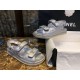 Chanel Classic Beach Sandals Silver Sheepskin - New Silver Sheepskin with Film Coating, Luxurious and Soft Texture