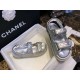 Chanel Classic Beach Sandals Silver Sheepskin - New Silver Sheepskin with Film Coating, Luxurious and Soft Texture